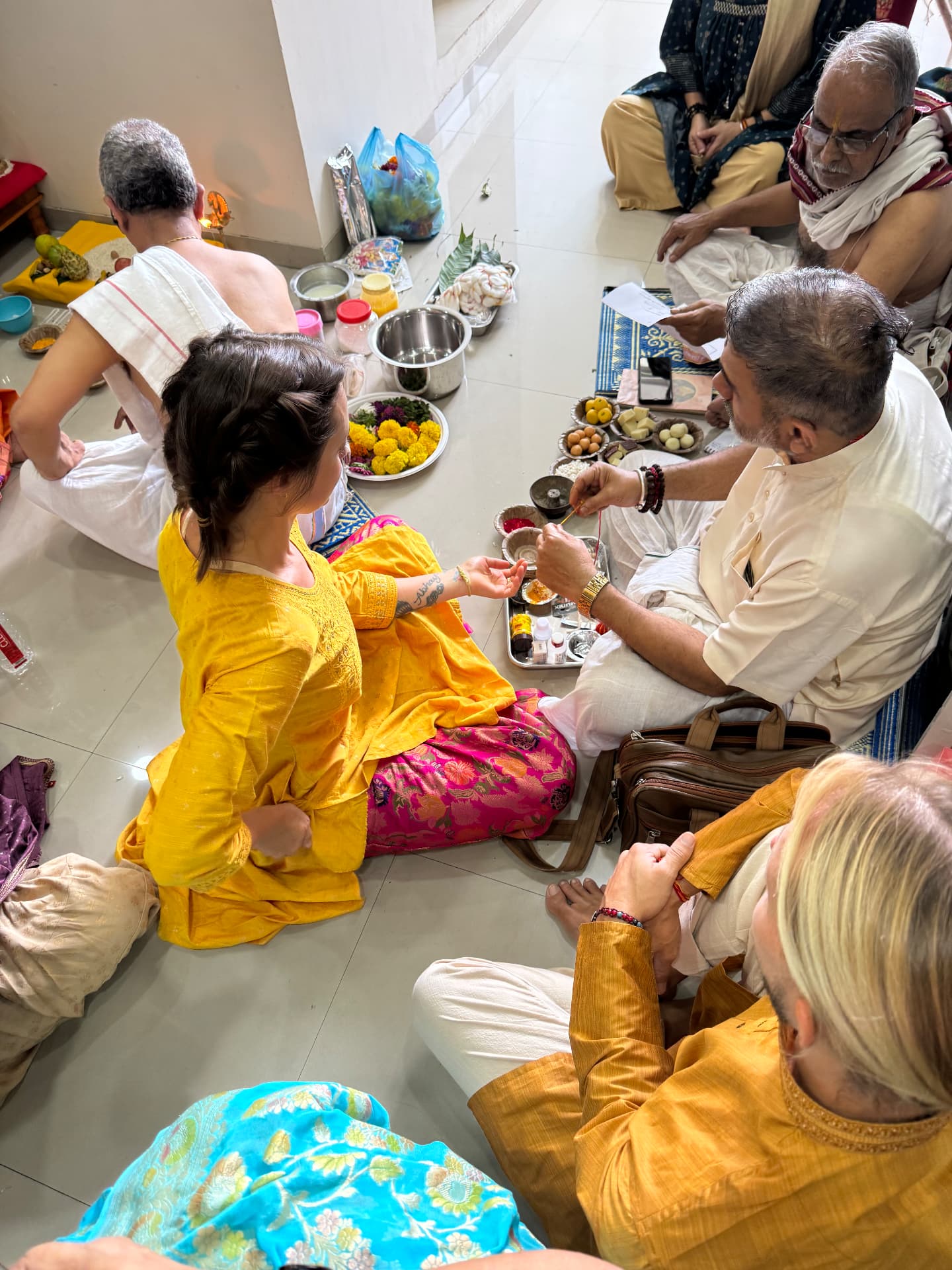 Morning puja during the India immersion
