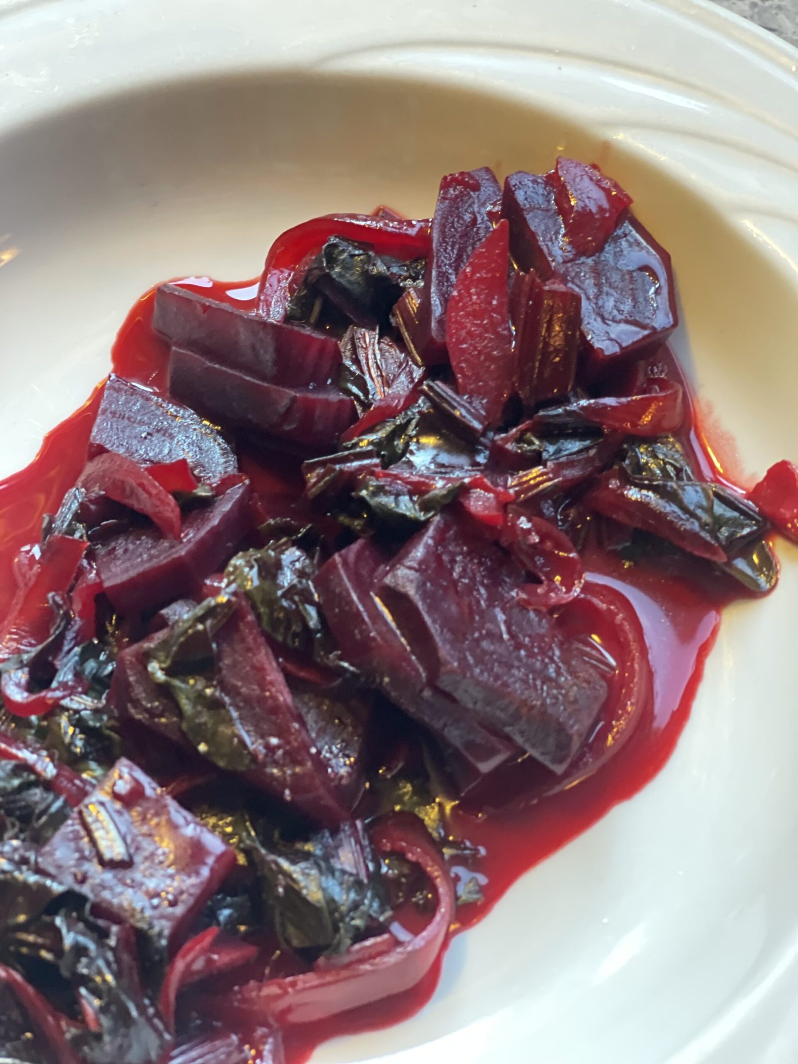 Creamy Garlic Beets and Greens