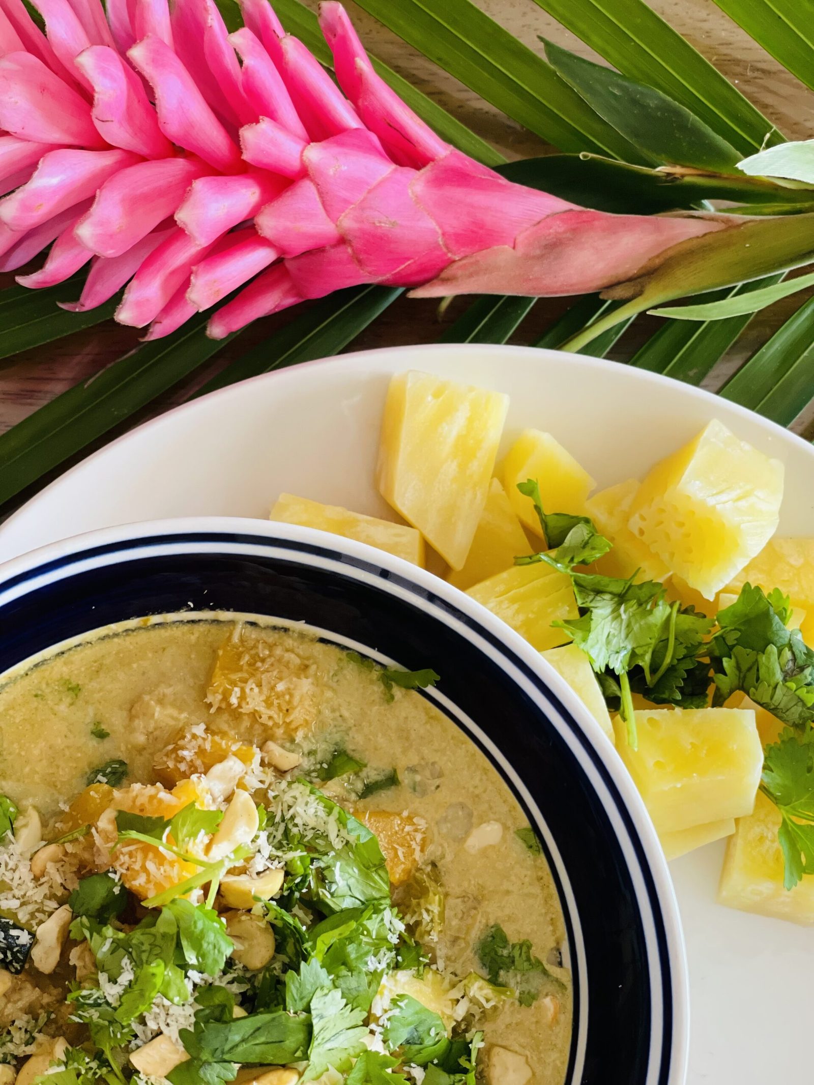 Green Curry with Boiled Breadfruit